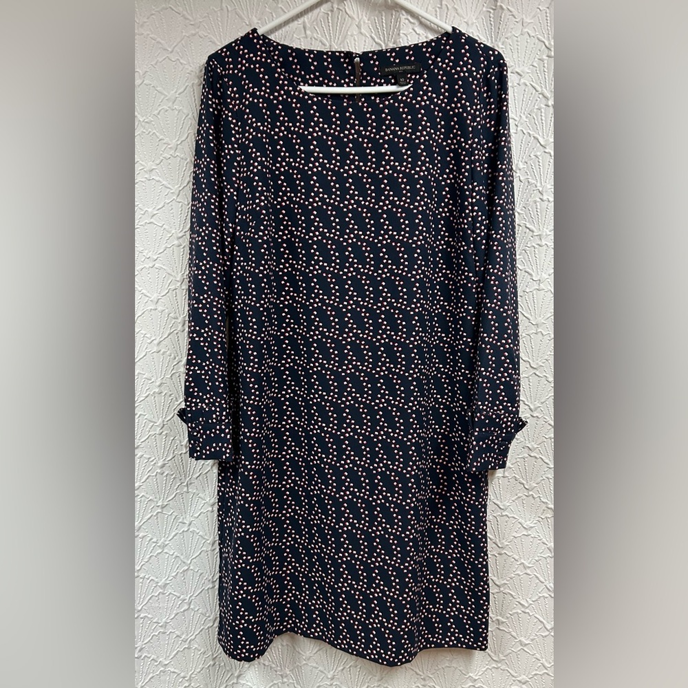NWOT Banana Republic Navy, Red and White Long Sleeve Size 10 Dress